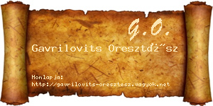 Gavrilovits Oresztész névjegykártya